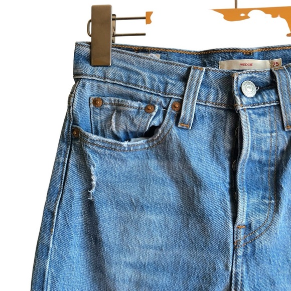 Levi’s Wedgie Fit Premium Jeans Jazz Devoted Size 25 Medium Wash - Picture 5 of 16